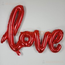 Шар (41''/104 см) Фигура, Надпись "Love", Красный